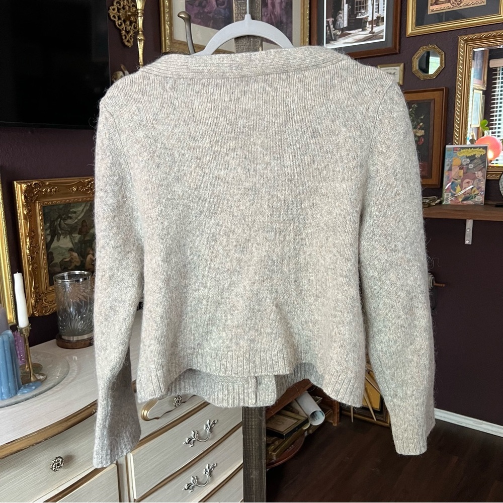 Toteme Treviso Cream Gray Wool-Alpaca Blend Cardigan XXS - Picture 13 of 16